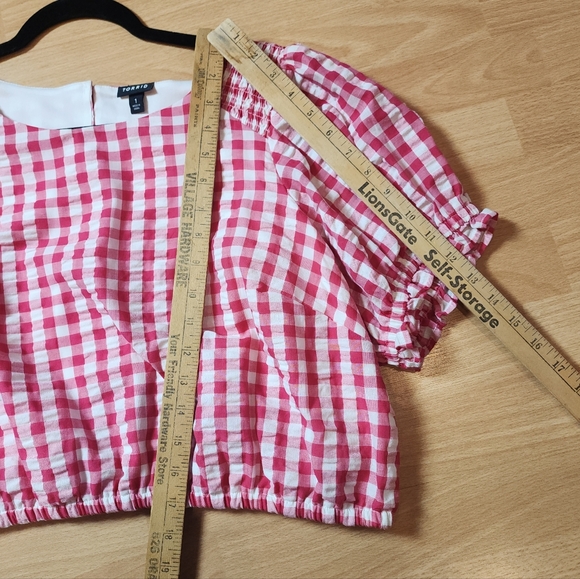 Torrid Midi Seersucker Smocked Skirt Set Pink White Gingham Plaid Size 1X - Picture 6 of 16